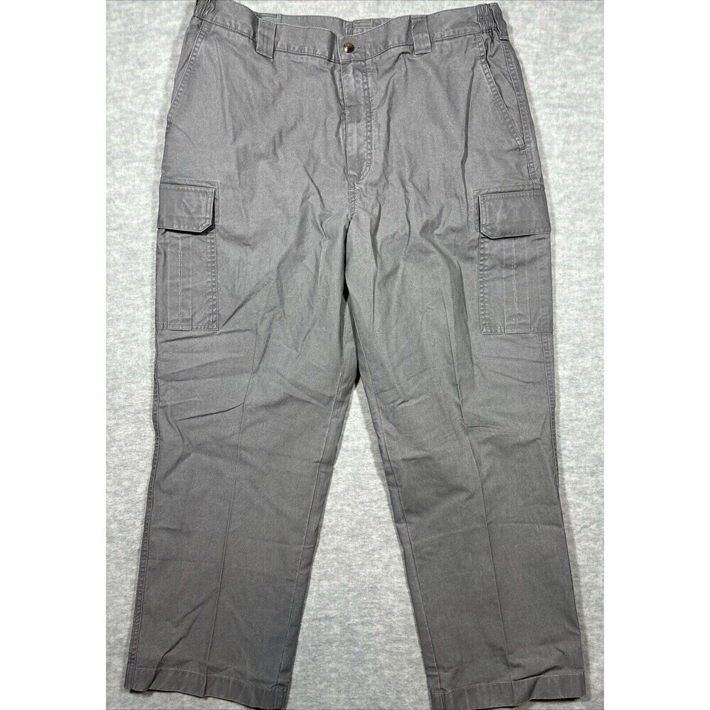 LL Bean Mens Pants 40x29 Cotton‎ Gray Cargo Comfort Waist ID 191819